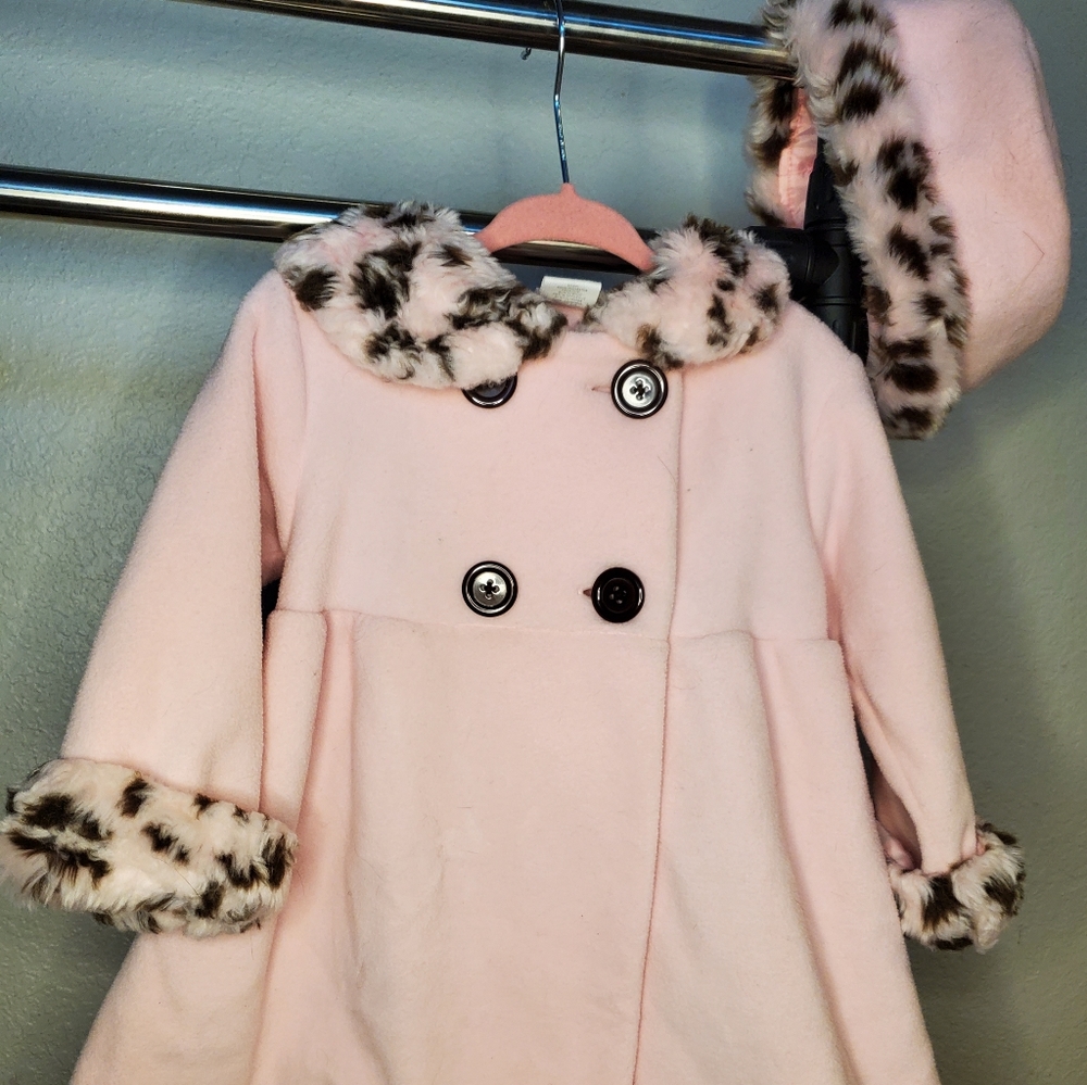 Plush pink coat